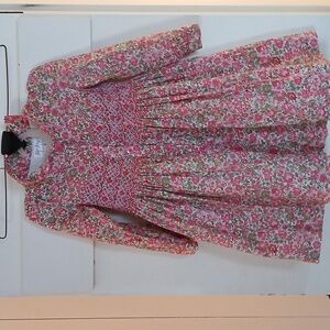 Rachel Riley Beautiful Floral Smocked  Cotton Dress Girls Sz 5Y